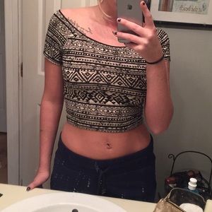 Off shoulder crop top